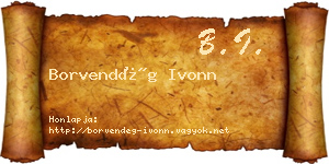 Borvendég Ivonn névjegykártya